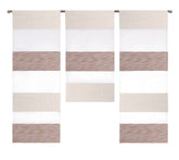 Design Mini Flächenvorhang Set beige weiß Scheibengardine 2280-13